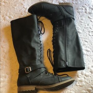 Knee-High Lace Up Boots